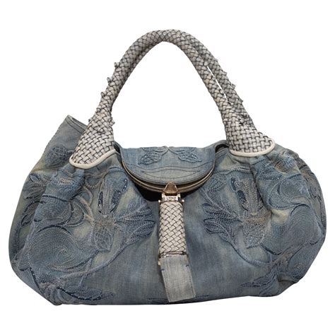 light blue fendi bag|fendi denim bags.